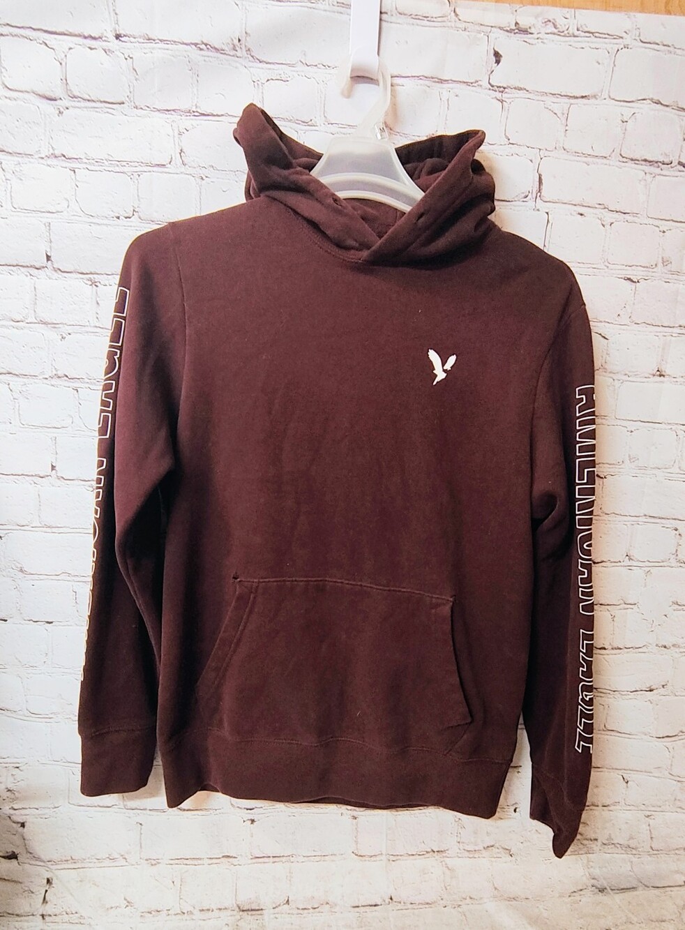 American Eagle Stretch Hoodie Maroon Super Soft Small